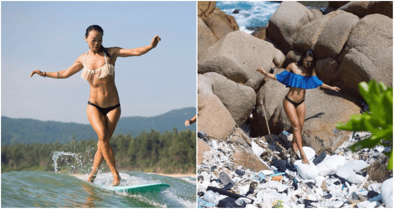 China’s First Pro Surfer Calls to Save the Ocean From ‘Waves of Trash’