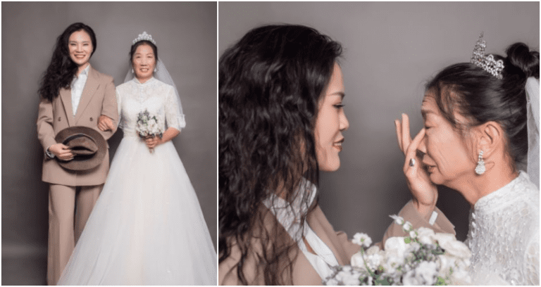 Woman Becomes a ‘Groom’ to Take Wedding Photos Widowed Mom Never Had