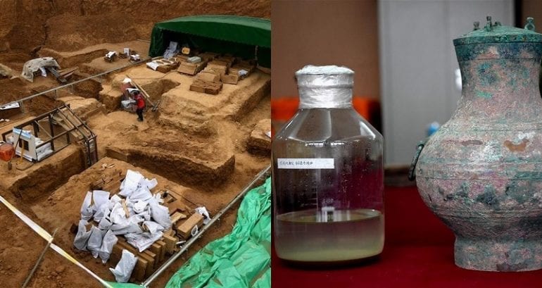 Chinese Archaeologists Unearth 2,000 Year Old Wine from Han Dynasty Tomb