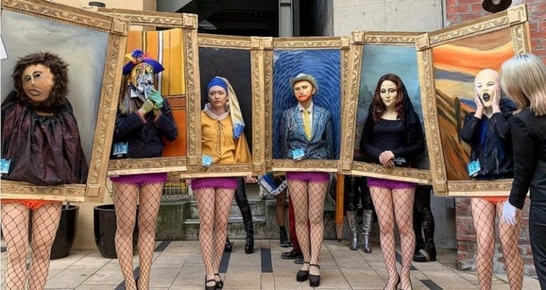 Art Students Dressed Up as Iconic Paintings for Halloween Parade in Japan
