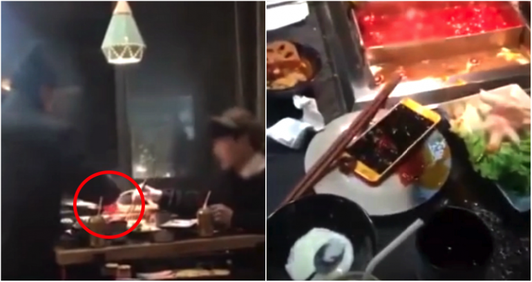 Man Keeps Checking Phone During Date, Angry Woman Throws it into Boiling Hot Pot