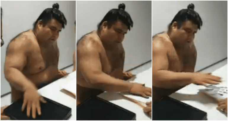 Sumo Wrestler Goes Viral With Video of Him Signing Autographs