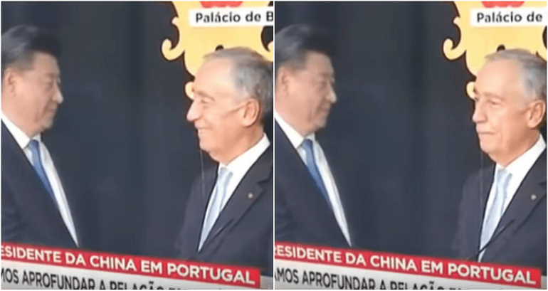 Portuguese President Drools While Meeting Chinese President Xi Jinping