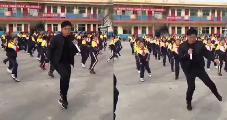Chinese School Principal Teaches His Students How to Shuffle and He’s Pretty Legit