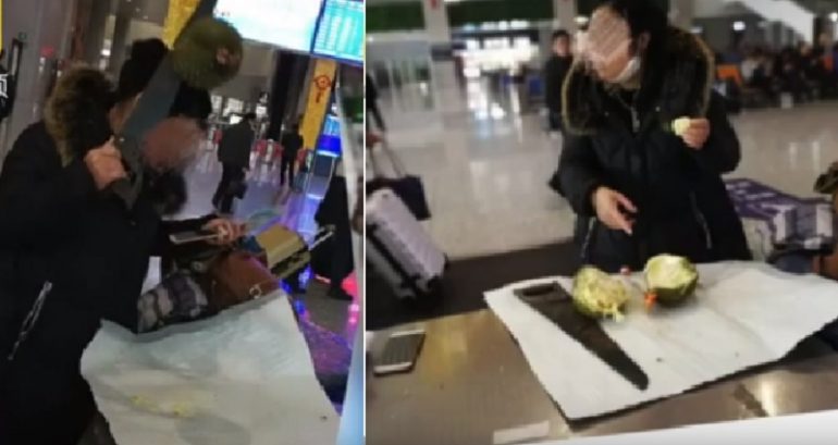 Woman Eats Entire Durian When She Can’t Bring it Inside a Train Station