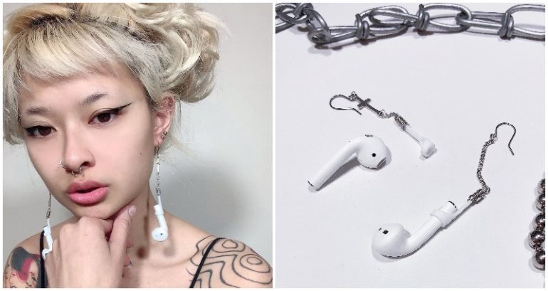 Woman Creates Genius Airpod Earrings So She Never Loses Them Again