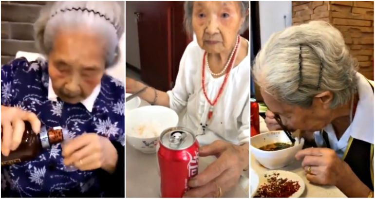98-Year-Old Grandma Goes Viral for Her Love of Alcohol, Coke and Hot Pot