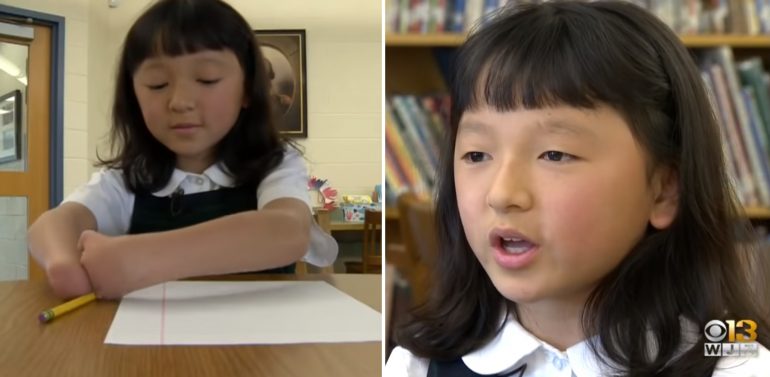 Girl Born Without Hands Wins National Handwriting Contest