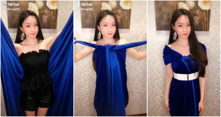 TikTok Star Can Turn Tablecloths Into Incredible Party Dresses in Seconds