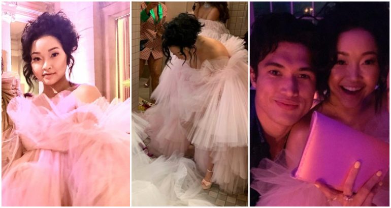 Lana Condor Lost Her Phone in Her Poofy Met Gala Dress But Charles Melton Was There to Save the Day