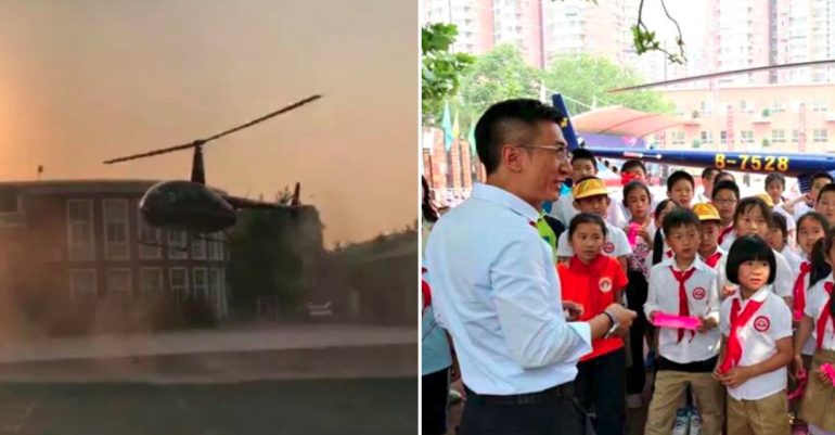 Rich Chinese Dad Flies Helicopter to Daughter’s School, Swears He’s Not Flexing