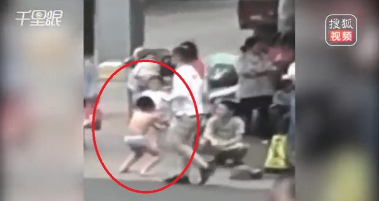 Chinese Mom Makes Son Strip to His Underwear and Squat in Public for Grabbing Girl’s Butt
