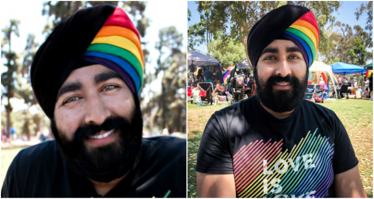 Sikh Man Designs Epic Rainbow Turban for Pride Month