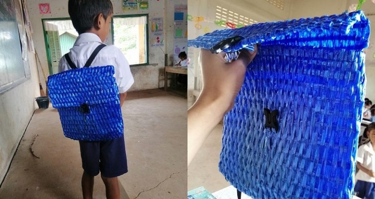 Dad Who Couldn’t Afford New Backpack for His Son Makes One Out of Raffia String