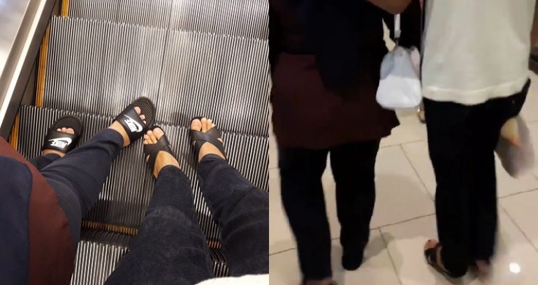 Son Wears Mom’s Heels, Gives Her His Sandals When Her Feet Start to Hurt at the Mall