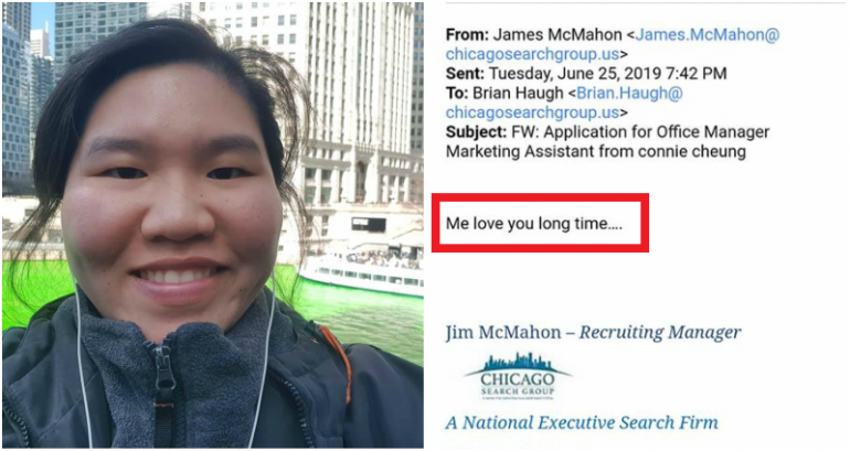 Recruiter Emails ‘Me Love You Long Time’ to Chinese American Applying for Job in Chicago