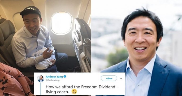 Andrew Yang Flies Coach Like the Rest of Us Normal People