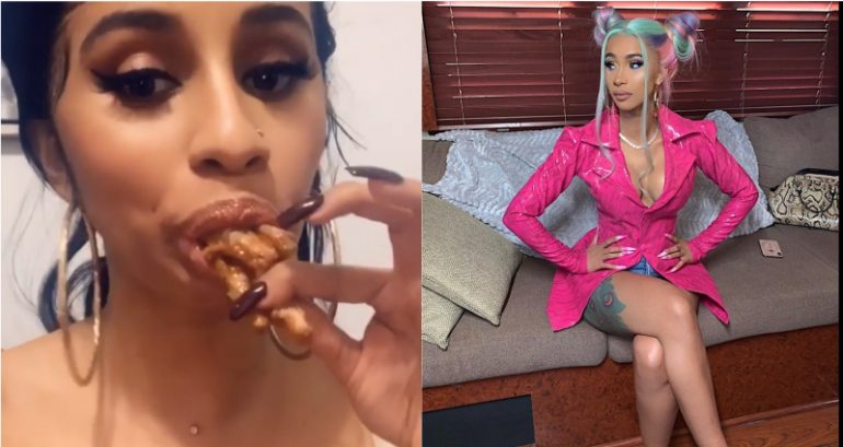 Cardi B Goes Viral for Eating Fong Zhao in Instagram Video