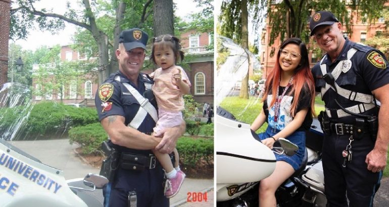 Harvard Freshman Recreates Photo With School Officer 15 Years Later