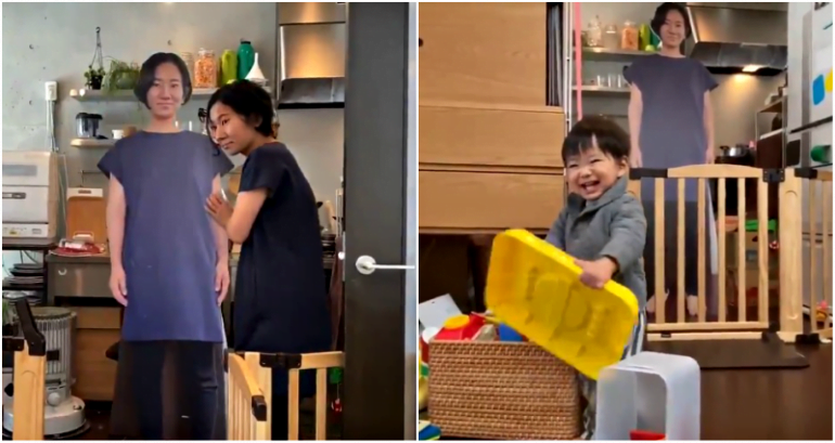 Japanese Mom Uses a Cardboard Cutout of Herself to Keep Son From Crying