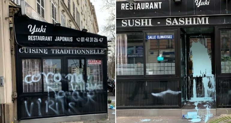Japanese Restaurant in Paris Vandalized With ‘Coronavirus’ Graffiti
