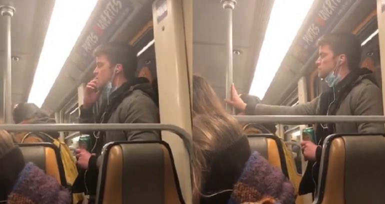 Train Passenger in Belgium Caught Wiping Saliva on Metal Bar