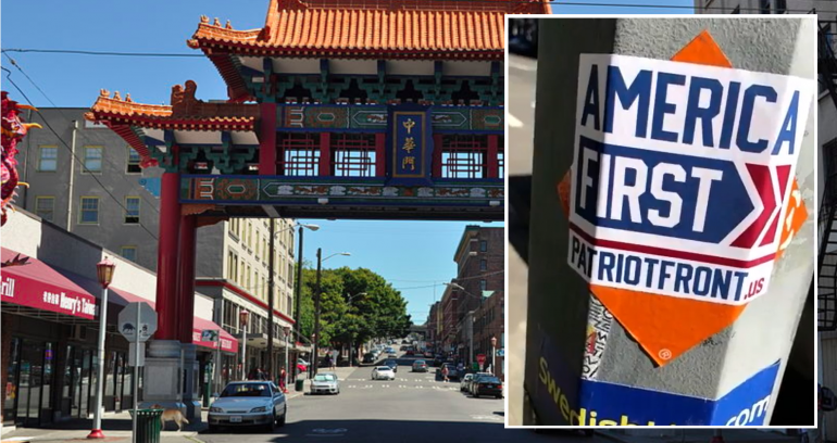 White Supremacists Tag Seattle’s Chinatown With Hateful Stickers