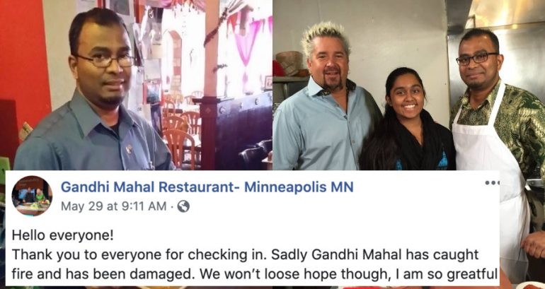 Bangladeshi-Indian Restaurant That Opened Doors to Protestors and Medics Catches Fire