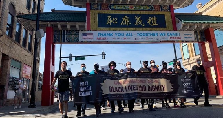 Asian American and Black Churches in Chicago March Together for BLM