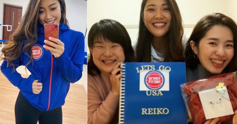 Japanese Pro Cheerleader Reiko Ogasawara Joins the Detroit Pistons Dance Squad