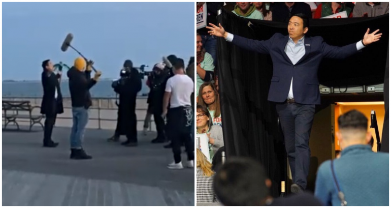 Andrew Yang Spotted Filming His NYC Mayoral Announcement Video