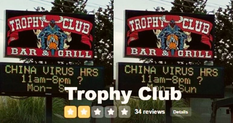 Oregon Bar Gets Review Bombed on Yelp Over Racist ‘China Virus’ Sign