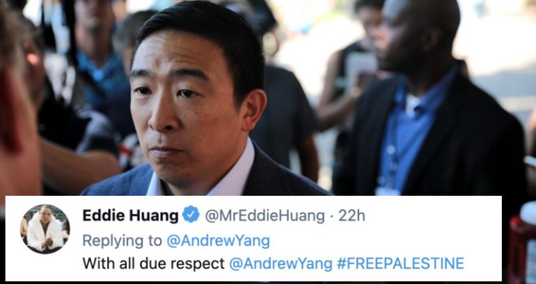 Andrew Yang Receives Backlash After Tweeting in Support of Israel