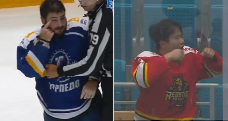 Russian hockey player apologizes for slant-eyed gesture toward Chinese opponent