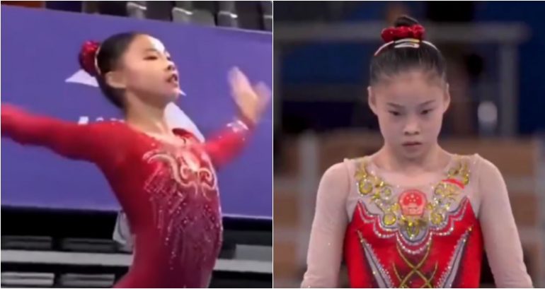 Teen Olympian Suni Lee seen cheering for her Chinese opponent in balance beam final