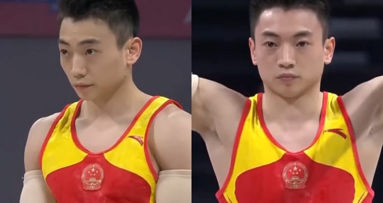 Chinese gymnast Zou Jingyuan receives highest score in parallel bars at the Tokyo Games