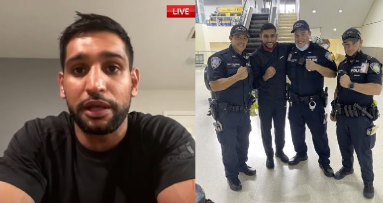 Boxer Amir Khan says he and his friend were removed from flight for being ‘two Asian boys’