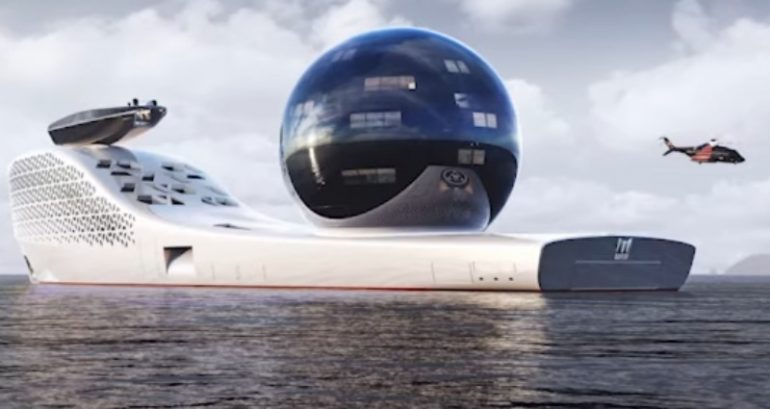 This $700-million nuclear superyacht costs $1 million to travel on and is meant to save the planet