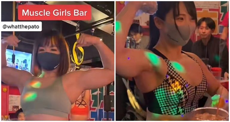 Tokyo gym-turned-bar featuring ‘muscle girl’ bartenders, fitness equipment goes viral