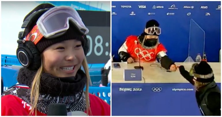 ‘I’m starving’: Chloe Kim asks reporters for snacks on her way to achieving Olympics gold medal history