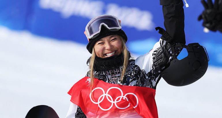Chloe Kim makes Olympic history as first woman to win second straight gold in halfpipe