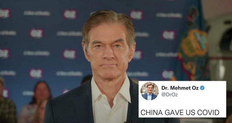 ‘CHINA GAVE US COVID’: Tweet from Pennsylvania Senate candidate Dr. Oz draws criticism