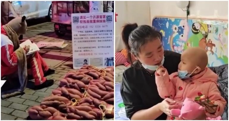 Chinese girl, 10, sells sweet potatoes on the street to help pay for 2-year-old sister’s cancer treatment