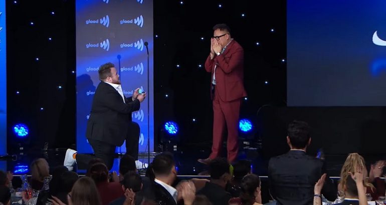 ‘Superstore’ actor Nico Santos surprised with an onstage proposal from his boyfriend at GLAAD Awards