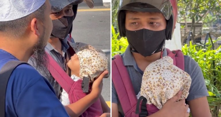 Malaysian father who takes his baby everywhere as he delivers food gives netizens the feels