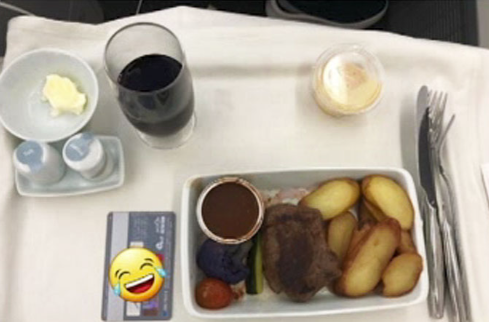 ‘Shocked’ Korean traveler: Credit card-sized steak served as inflight meal on $5K business-class trip
