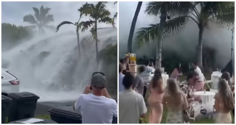 ‘Historic’ waves as high as 20 feet tall send wedding guests in Hawaii running for cover