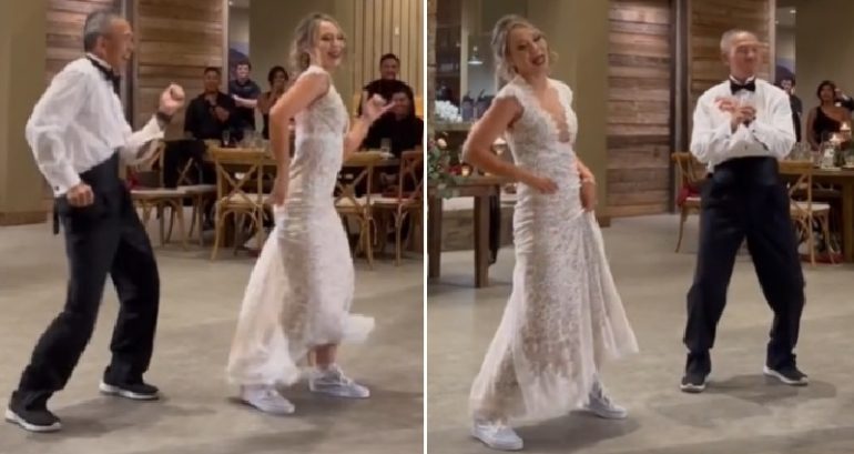 Bride-and-father duo wins hearts on TikTok for their epic wedding dance performance