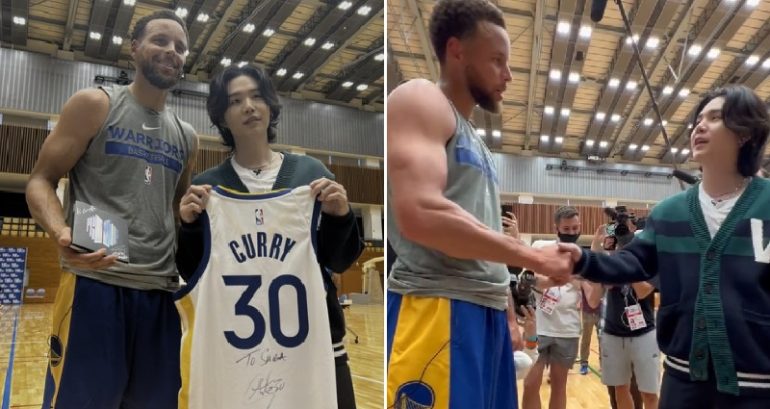 Video: BTS’ SUGA meets NBA star Stephen Curry in Japan