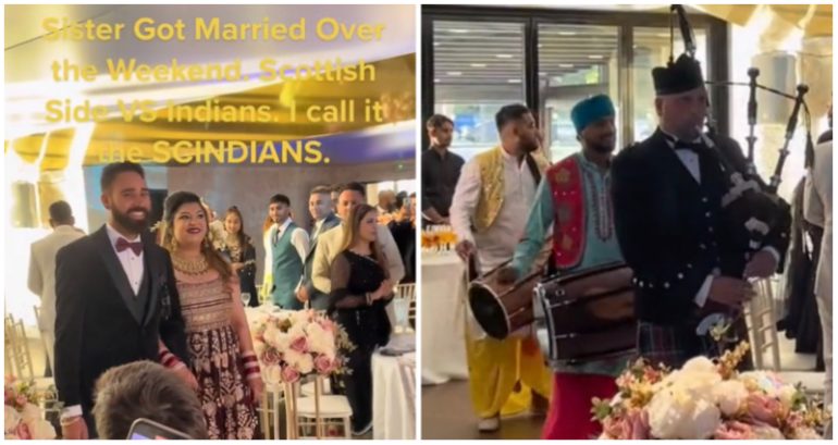 ‘Collab of the century’: TikTok video of Indian and Scottish fusion wedding goes viral
